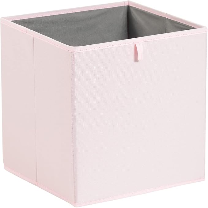 Amazon Basics Cube Organizer Bins, Collapsible Storage Baskets for Shelves, Peony Pink, Pack of 6, 13x15x13"-Ruum Studio Home