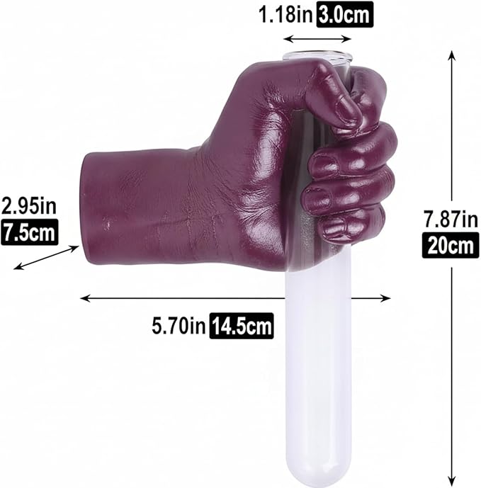 Creative Wall Hanging Sculpture, Artistic Wall Hanging Hand Sculpture with Test Tube vases, Home Decoration Hand Against Wall (Purple)-Ruum Studio Home