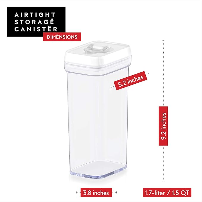DWËLLZA KITCHEN Airtight Food Storage Containers – 4 Piece set Air Tight Pantry Storage Containers Clear Kitchen Organization and Storage Set BPA-Free - Keeps your Food Fresh & Dry-Ruum Studio Home