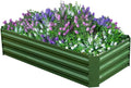 4x2x1ft Metal Raised Garden Bed Kit，Galvanized Garden Bed Box for Vegetables, Flowers, Herbs, and Succulents,60 Gallon Capacity - Green-Ruum Studio Home