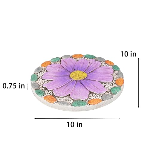Outdoor Garden Decor Stepping Stones - Outside Garden Yard Decorative Stones Gifts for Women Garden Decor for Outside 10x10x0.75 Inch Cynkeyee-Ruum Studio Home