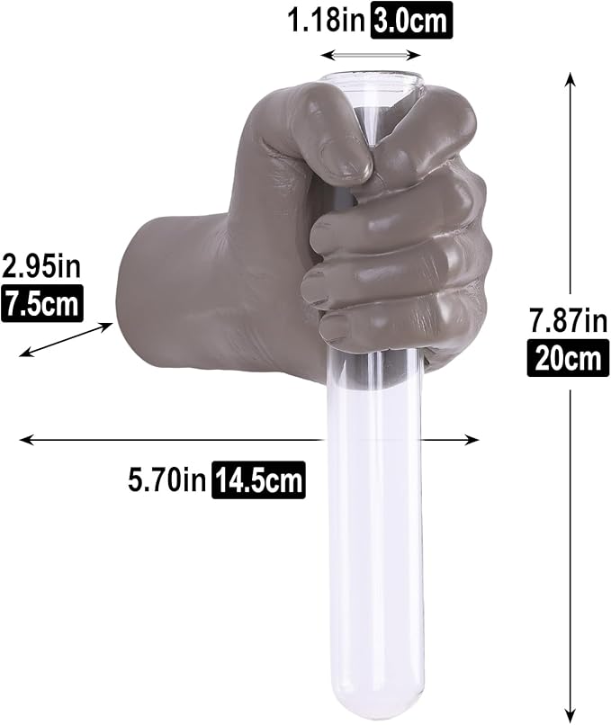 Wall Sculptures, Hand Vases Home Decor, Wall Mount Art Sculpture, Unique Wall Art Statue, Funky Flower Vase Decorations, Modern Eclectic Hanging Decor,Glass Test Tube Vase (Beige)-Ruum Studio Home