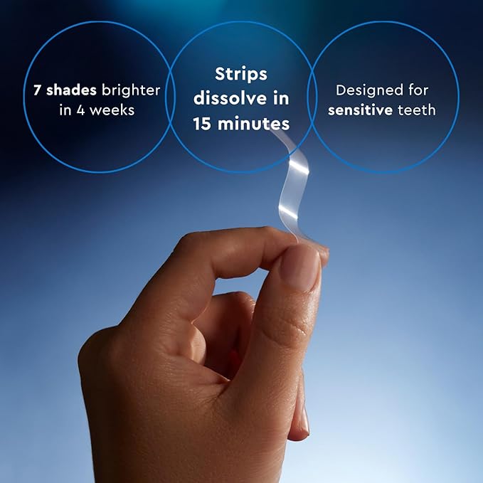 MOON Dissolving Teeth Whitening Strips - Vegan, Easy-to-Use White Strips - Dissolve in 15 Minutes & Designed to Gently Whiten Sensitive Teeth Up to 7 Shades in 2 Weeks, Midnight Mint (56 Count)-Ruum Studio Home