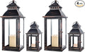 NEEDOMO Bronze Metal Lanterns Decorative Outdoor & Indoor, Set of 4 (17" & 10") with Glass, Candle Holder for Porch, Patio, Garden, Balcony, Wedding, Table Centerpiece Decorations-Ruum Studio Home