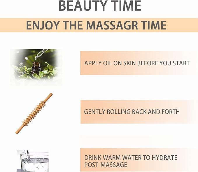 Beech Wood Body Massage Roller - Anti Cellulite Therapy Tools for Body Shaping-Ruum Studio Home