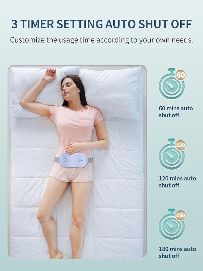 Slimpal Period Heating Pad for Cramps, FSA HSA Eligible, Portable Heat Pad for Menstrual Cramp Relief, Electric Cordless Heating Belt, 3 Timer Auto Off Setting, Gifts for Her Women Girl Wife, Purple-Ruum Studio Home