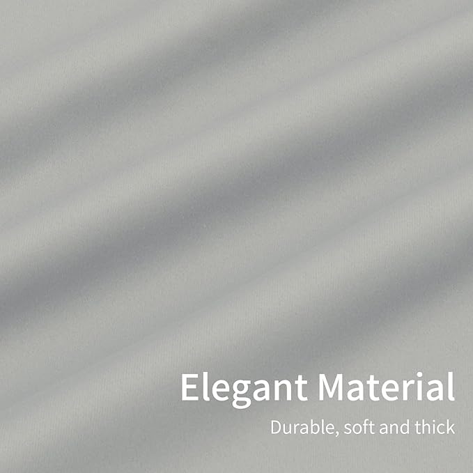 Easy-Going Blackout Curtains for Bedroom, Solid Thermal Insulated Grommet and Noise Reduction Window Drapes, Room Darkening Curtains for Living Room, 2 Panels(46x63 in, Greyish White)-Ruum Studio Home