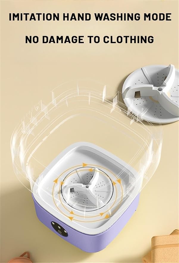 Portable Washing Machine, Mini Washer,16L Upgraded Large Capacity Foldable Washer.Deep Cleaning of Underwear, Baby Clothes and Other Small Clothes.Suitable for Apartments, Dormitories, Hotels.(Purple)-Ruum Studio Home