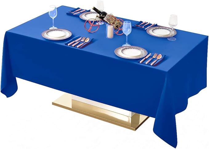 Surmente Blue Tablecloth 60 x 102-inch Rectangular Polyester Table Cloth for Weddings, Banquets, or Restaurants-Ruum Studio Home