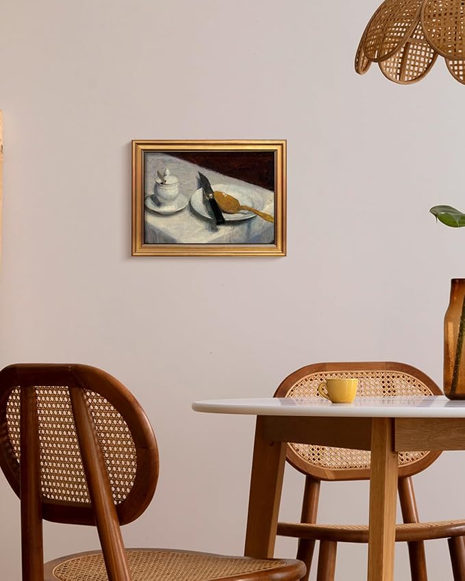 HUARCEY Gold Framed Vintage Wall Art for Living Room, Still Life Painting Prints Shelf Decor for Kitchen, Aesthetic Bedroom Wall Art, Best Gifts for Friends or Family - Before Meals 16L x 12W-Ruum Studio Home