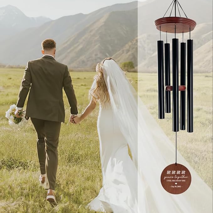 ASTARIN Personalized 20th 50th Anniversary Wind Chime, Happy Anniversary Wedding Valentine's Day Gift for Wife Husband Men Women Sister, Golden Anniversary Keepsake Decorations for Parents Couples-Ruum Studio Home