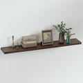 SAUMONIERES Floating Shelves 8 Inch Deep Solid Wood Wide Wall Shelf Set of 1 Wall Mounted for Bedroom Bathroom Living Room Kitchen, 48 Inch Walnut-Ruum Studio Home