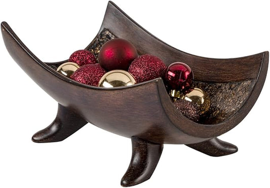 Creative Scents Schonwerk Brown Decorative Bowl for Home Decor - Dining Room Centerpiece - Coffee Table Decor for Living Room - 10" Resin Bowl - House Decor Decorations or Key Bowl for Entryway-Ruum Studio Home