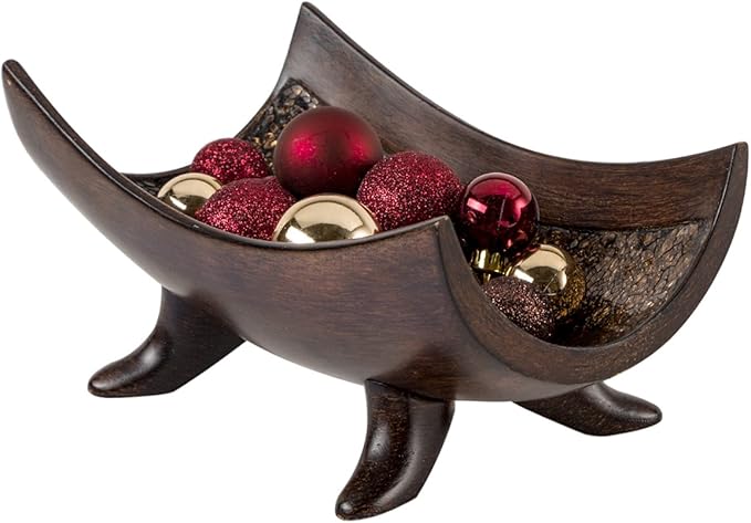Creative Scents Schonwerk Brown Decorative Bowl for Home Decor - Dining Room Centerpiece - Coffee Table Decor for Living Room - 10" Resin Bowl - House Decor Decorations or Key Bowl for Entryway-Ruum Studio Home