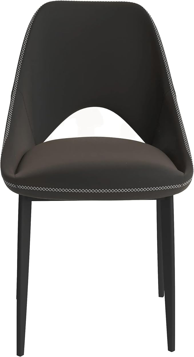 LeisureMod Amalfi Upholstered Fabric Dining Chair – Modern Side Chair with Iron Legs, Mid-Century Accent Chair for Dining Room or Kitchen-Ruum Studio Home