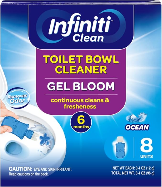 Toilet Gel Stamp - 8 Packs Toilet Bowl Cleaner Gel with Automatic Click, Freshener for Toilet Maintenance, 3.4oz, 6 Month Supply (Ocean)-Ruum Studio Home