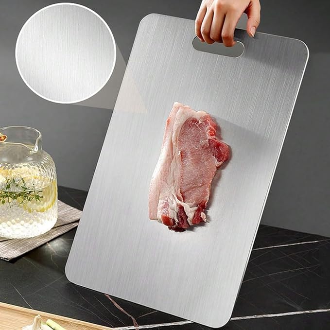 Titanium Cutting Board,100% Pure Titanium Cutting Boards for Kitchen, 2025 Double Sided Food-Grade Chopping Board for Cutting Meat Vegetable Fruit (12"L x 9"W)-Ruum Studio Home