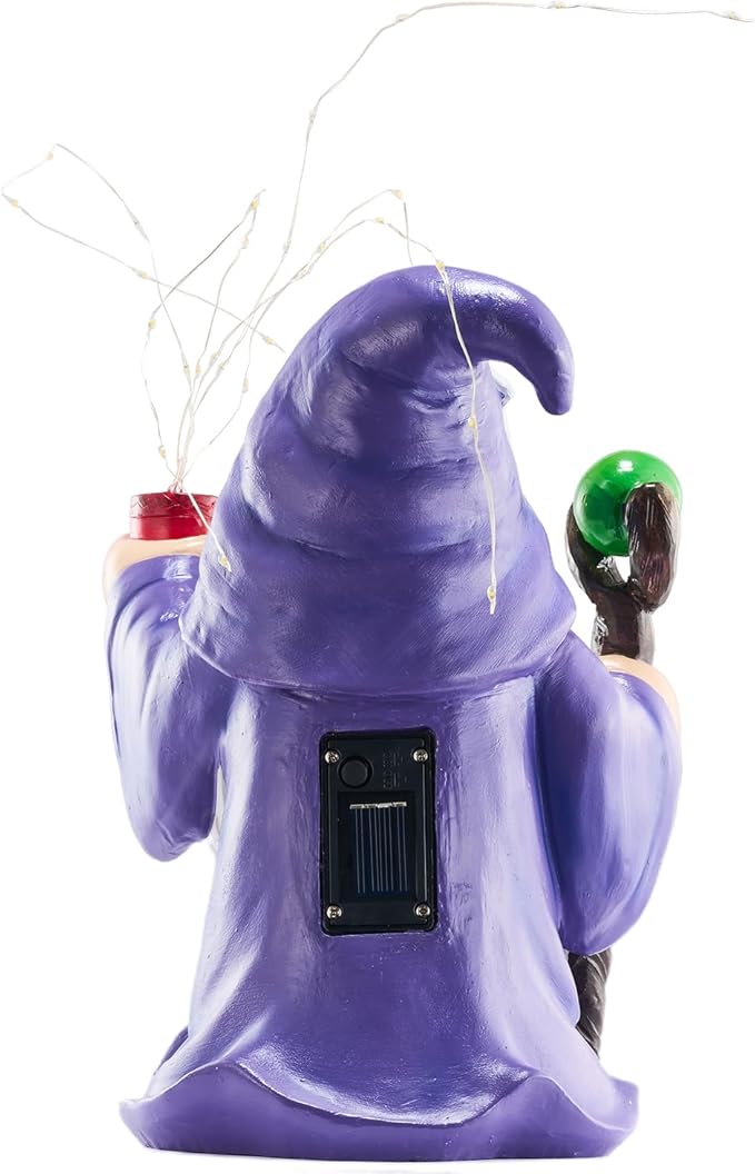 Resin Gnome Statue Outdoor Decor Waterproof Firework Solar LED Lights Gnomes Garden Sculpture Decorations for Outside Lawn Patio Yard Ornament Gifts (Gnome)-Ruum Studio Home