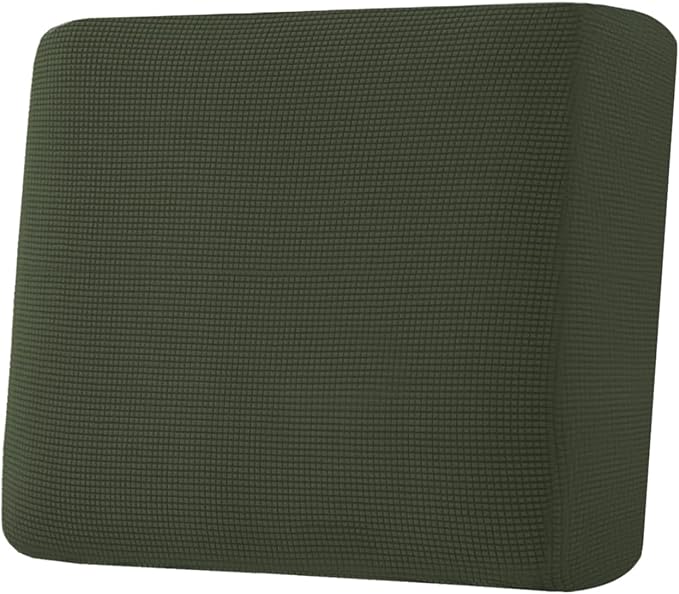 H.VERSAILTEX Super Stretch Individual Seat Cushion Covers Sofa Covers Couch Cushion Covers Slipcover Sets Thick Jacquard Textured Twill Fabric (1 Piece Chair Cushion Cover, Olive)-Ruum Studio Home