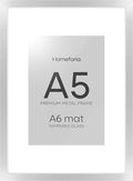 Homeforia A5 Picture Frame Silver, High End Metal 5.8 x 8.3 Frame Matted to 4.1 x 5.8 Art, A5 Frame with Mat A6, 5.8x8.3 Poster Frames, 8.3x5.8 Size Display Frames, Tempered Glass, Wall Kit, Set of 1-Ruum Studio Home