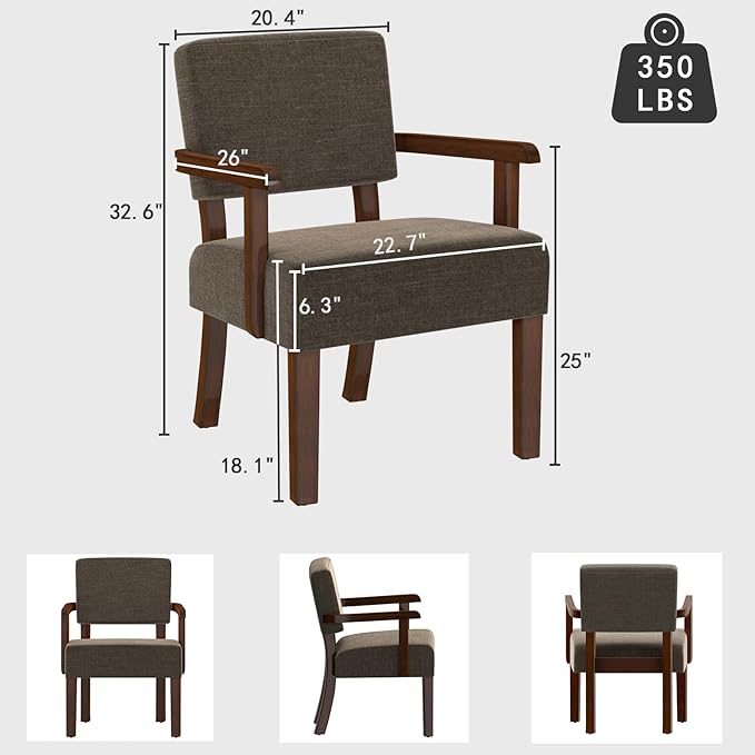Accent Chair, Living Room Chairs Oversized with Soft Seat and Armrests for Dinning Bedroom Reading and Waiting Rooms-Ruum Studio Home