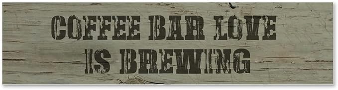Generic Funny Wood Sign Coffee Bar Love is Brewing Rustic Wooden Hanging Sign Home Farmhouse Kitchen Wall Decoration 16 x 6 Inch-Ruum Studio Home