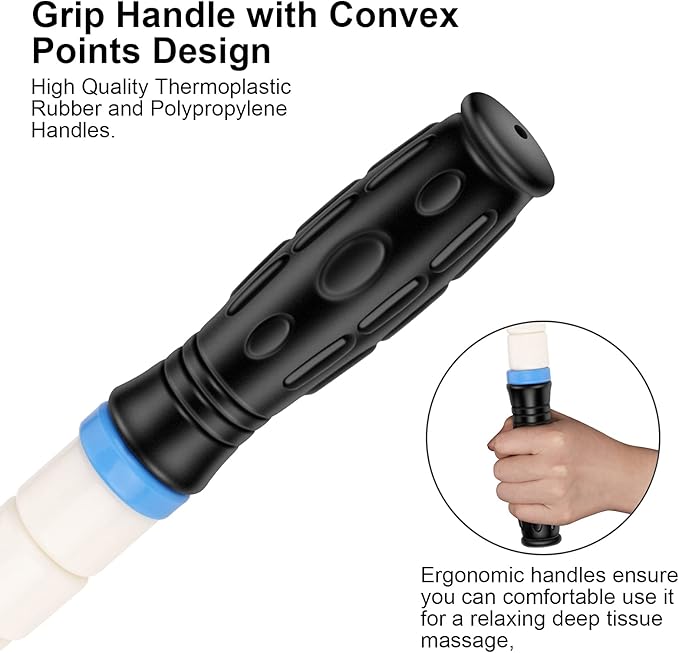 iGreely Portable Massage Roller Stick The Ultimate Muscle Roller 17 Inches Recommended by Physical Therapists Promotes Recovery Fast Relief for Cramps Soreness Tight Muscles-White-Ruum Studio Home