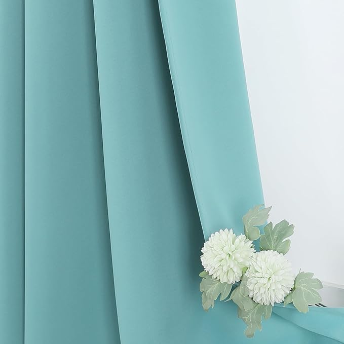 ChrisDowa Blackout Curtains 78 inches Long for Bedroom - 2 Panels Set Grommet Thermal Insulated Room Darkening Curtains for Living Room (Aqua, 42 x 78 Inch)-Ruum Studio Home