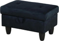 Ottoman Rectangular Storage Ottoman Bench, Flannel Footrest Stool Footstool with Lid for Living Room, Bedroom, Entryway, Brown, 28.5"x19"x17.5"-Ruum Studio Home