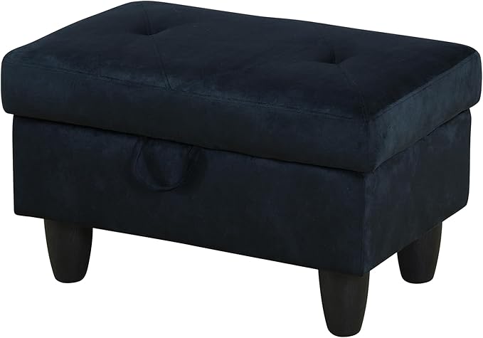Ottoman Rectangular Storage Ottoman Bench, Flannel Footrest Stool Footstool with Lid for Living Room, Bedroom, Entryway, Brown, 28.5"x19"x17.5"-Ruum Studio Home