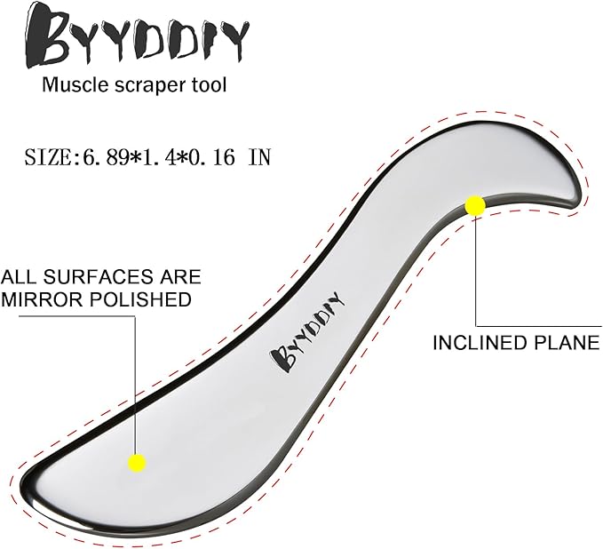 BYYDDIY Stainless Steel Gua Sha Muscle Scraper Tool,Scar Tissue Tool,Physical Therapy Tools,Muscle Scraping Tool,Guasha Massage Scraper,IASTM Tools,Skin Scraping Tool,Soft Tissue Massage Tool-Ruum Studio Home