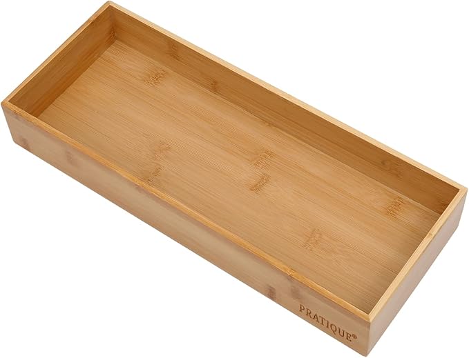Bamboo Drawer Organizer - Kitchen Utensil Organizer Silverware Tray Cutlery Holder，Office Desk Supplies and Accessories (15X5.9X2.6 inch)-Ruum Studio Home