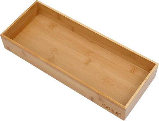Bamboo Drawer Organizer - Kitchen Utensil Organizer Silverware Tray Cutlery Holder，Office Desk Supplies and Accessories (15X5.9X2.6 inch)-Ruum Studio Home