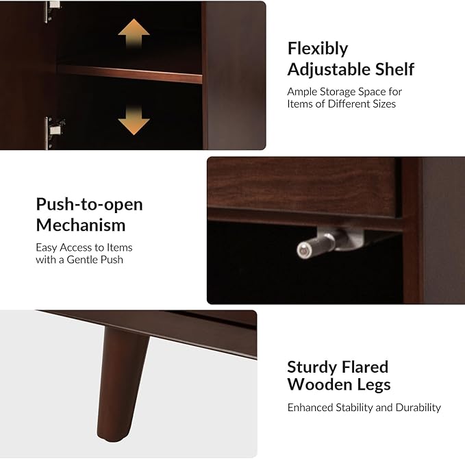 HULALA HOME End Table with Drawer Set of 2, Modern End Table with USB Ports and Outlets, Wooden Side Table with Storage-Walnut-Ruum Studio Home