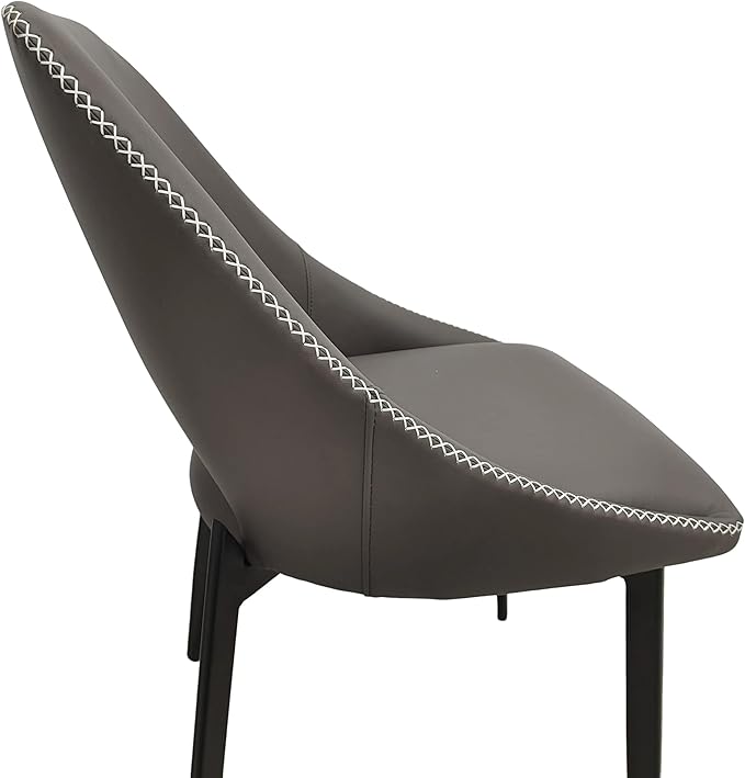 LeisureMod Amalfi Upholstered Fabric Dining Chair – Modern Side Chair with Iron Legs, Mid-Century Accent Chair for Dining Room or Kitchen-Ruum Studio Home