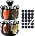 Revolving Spice Rack Organizer Countertop, Spinning Spice Storage Rack Tower Organizer with 12 Empty Jars, Rotating Spice Holder Shelf Seasoning Rack Shelf, Spice Seasoning Bottle Organizer-Ruum Studio Home