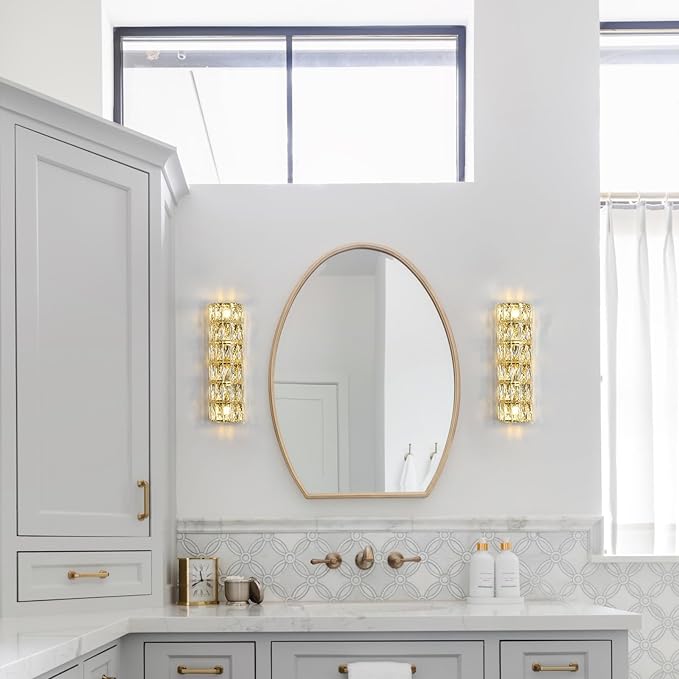 6 Layer Gold Crystal Wall Sconce, Modern Wall Lamp Light Fixture for Bathroom Vanity, Stairway, Kitchen, Living Room, Bedroom, Hallway-Ruum Studio Home