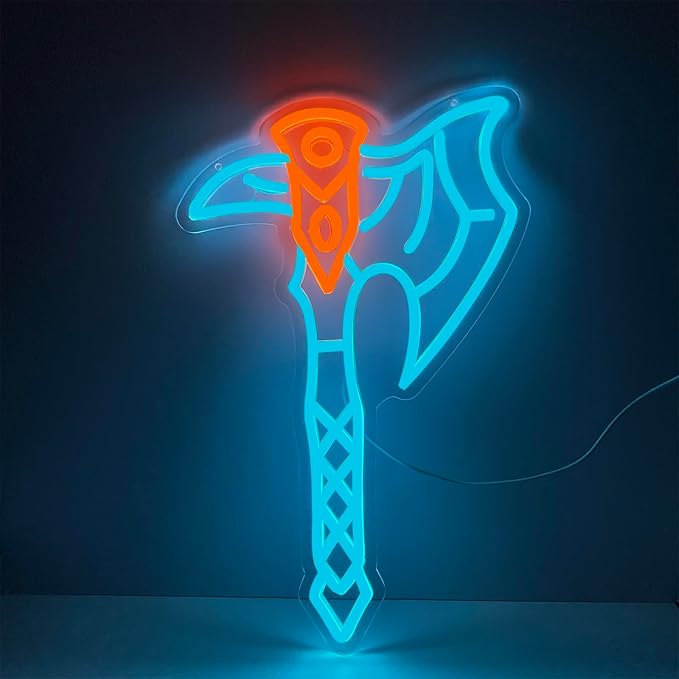 Axe Neon Sign for Wall Decor – USB Powered LED Axe Light with Dimmer, Viking Wall Art Accent for Man Cave, Gaming Room Decor, Gift for Men-Ruum Studio Home