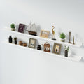 SAUMONIERES Picture Ledge Shelf Floating Book Shelves Set of 2 Wall Mounted Solid Wood for Bedroom Bathroom Living Room Kitchen, 72 Inch White-Ruum Studio Home