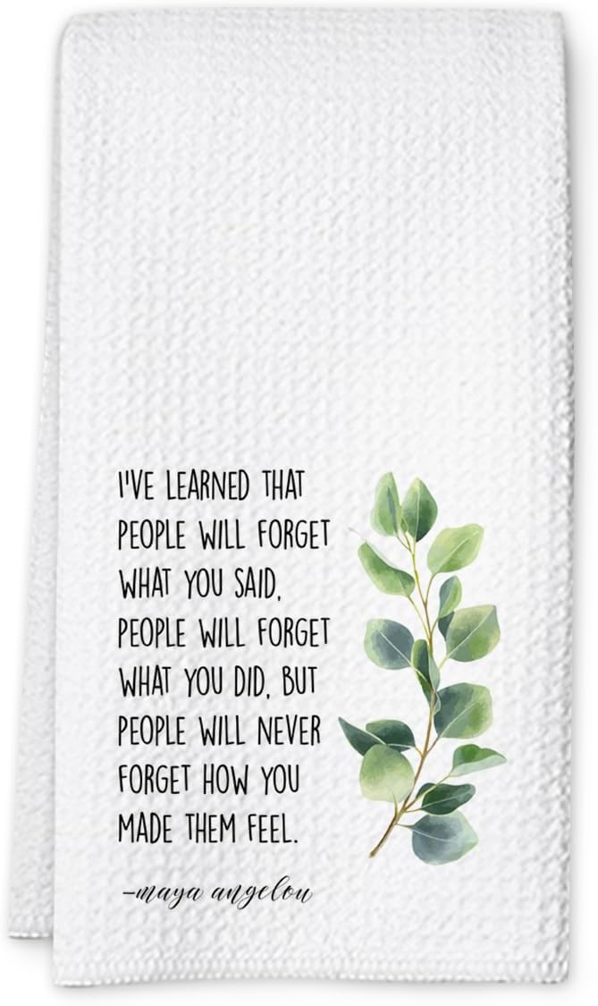 Inspirational Kitchen Hand Towel, Hostess Gift for Women, Christian Quote Waffle Weave Towel, Faith Decor Accent for Kitchen or Bathroom-Ruum Studio Home