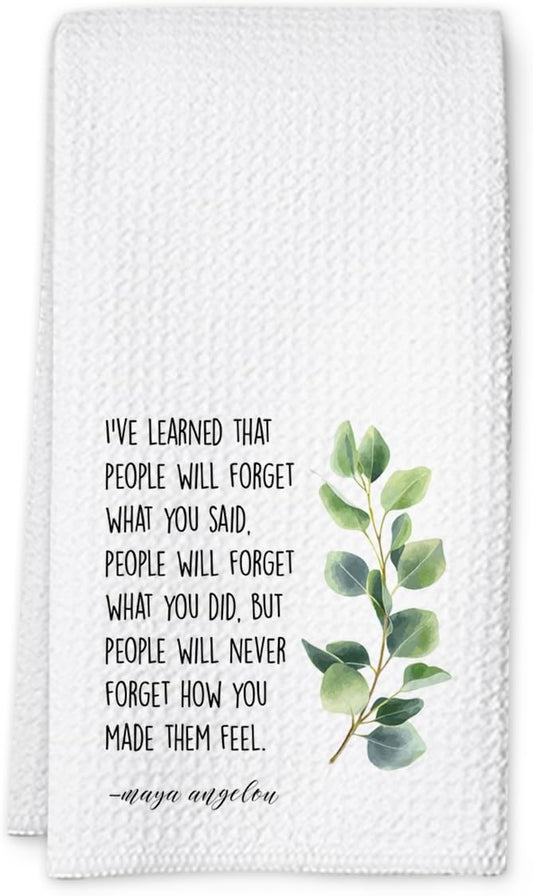 Inspirational Kitchen Hand Towel, Hostess Gift for Women, Christian Quote Waffle Weave Towel, Faith Decor Accent for Kitchen or Bathroom-Ruum Studio Home