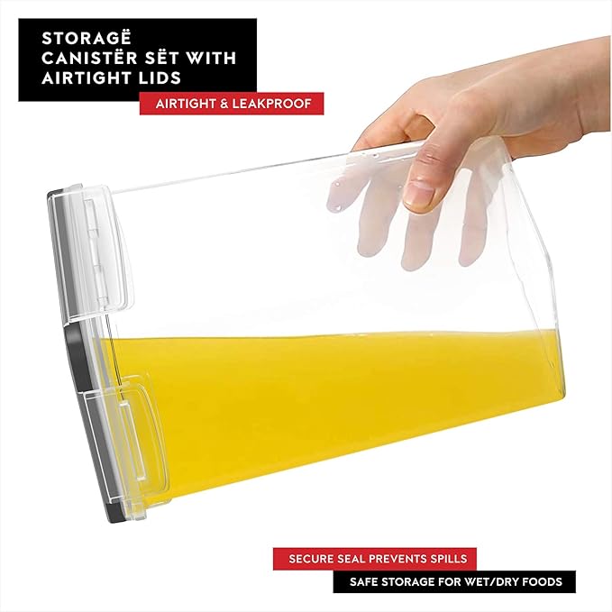 DWËLLZA KITCHEN Airtight Food Storage Container Set - 6 Pieces 2.0L - Plastic BPA Free Kitchen Pantry Storage Containers - Dishwasher Safe - Include 8 Labels and Marker - Keeps Food Fresh & Dry-Ruum Studio Home