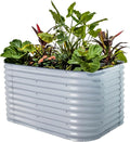 Vego garden 32" Extra Tall Raised Garden Bed Kits, 6 in 1 Modular Raised Planter Box for Vegetables Flowers Fruits Oval Metal Raised Garden, Sky Blue-Ruum Studio Home