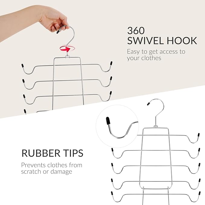 ZEDODIER 3 Pack Tank Top Hanger, Space Saving Bra Hangers, Non-Slip Hanging Sport Bras Holder, Closet Organizers and Storage for Camisoles Tank Tops Bras Ties Swimsuits Strappy Dress, Silver-Ruum Studio Home