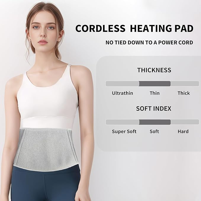 Heated Waist Belt, Heating Pad for Low Back and Belly, Holiday Gift,Women’s Cordless Heating Belt for Period Cramps - Rechargeable & Slim Design-Ruum Studio Home