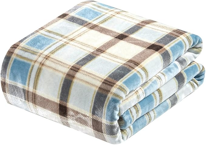 MERRYLIFE Throw Blanket Plaid Sherpa | Ultra-Plush Soft Colorful Oversized | Decorative Couch Travel Blanket | (50" 60", Island Travel)-Ruum Studio Home