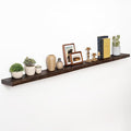 72" Floating Shelves, Live Edge Elm Wood Floating Shelf for Wall, Wall-Mounted Display Shelves with Invisible Heavy-Duty Bracket, Long Floating Shelf for Bathroom, Kitchen, Living Room, Walnut Color-Ruum Studio Home