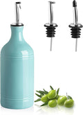 Sweejar Ceramic Olive Oil Dispenser Bottle, Opaque Oil Cruet Protects Oil to Reduce Oxidation, Suitable for Storage Oil, Vinegar, Coffee Syrups & Other Liquids, Pack of 1, 15.5 Fl Oz (Turquoise)-Ruum Studio Home