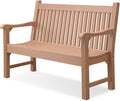 Psilvam 2-Person Poly Lumber Outdoor Bench with 700 Lbs Weight Capacity – Weatherproof Garden Seating for, Balcony Porch & Park, All-Weather Fade-Resistant Patio Furniture (Teak Color)-Ruum Studio Home
