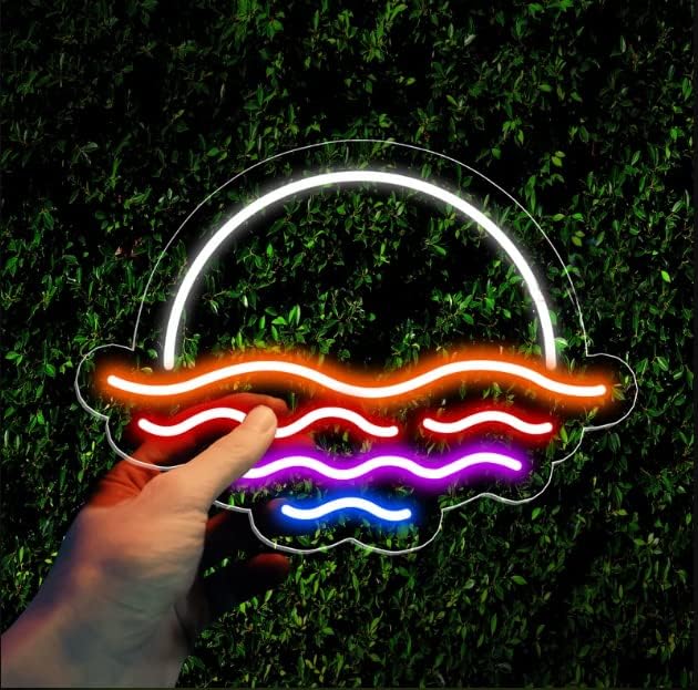 LED Decorative Lights USB Mountains Sunrise Sunset Led Neon Signs Home Decoration Wall Art Holiday Gift Brightness Adjustable 15.7''x15''-Ruum Studio Home